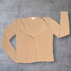 GB girls Beige Button-Down Women's Shirt